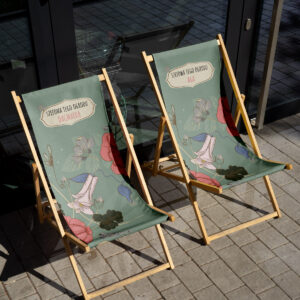 Leżak z napisem Szefowa Tego Ogrodu - Personalizowany leżak w stylu vintage