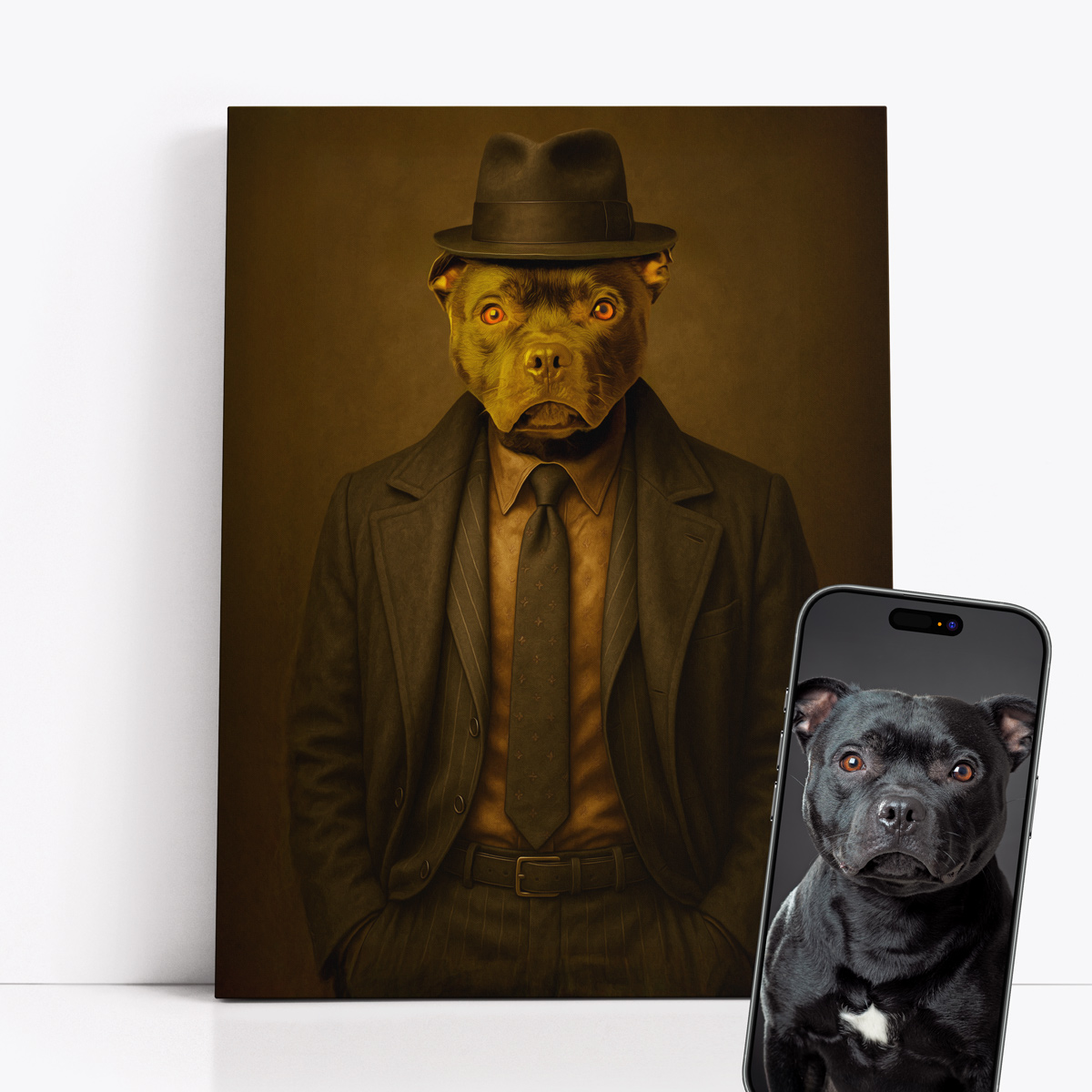 Personalizowany Portret Pupila ze Zdjęcia – Mafioso