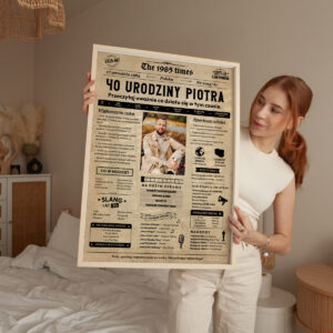 Personalizowany Plakat Gazeta Urodzinowa - Prezent na 40 Urodziny