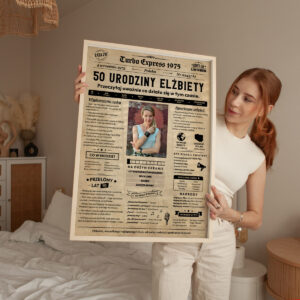 Plakat Gazeta Urodzinowa - Personalizowany Prezent na 50 Urodziny