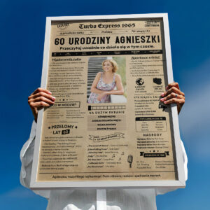 Personalizowany plakat gazeta na 60 urodziny prezent z własnym zdjęciem