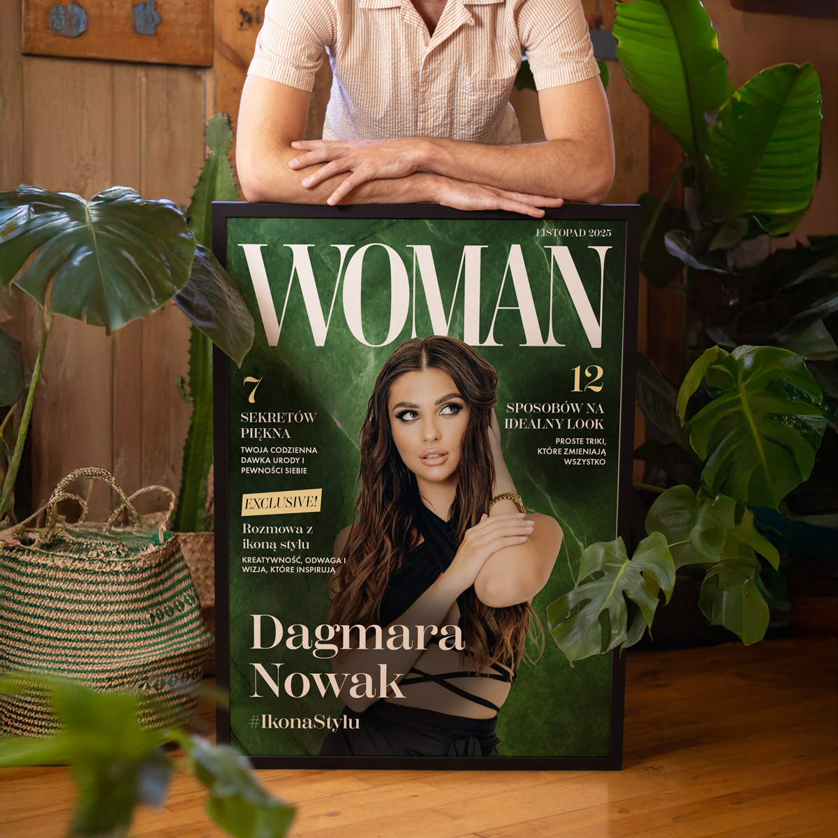 Plakat z Twoim Zdjęciem w Stylu Magazynu Woman - Personalizowany Prezent dla Kobiety