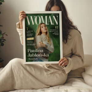 Plakat z Twoim Zdjęciem w Stylu Magazynu Woman - Personalizowany Prezent dla Kobiety