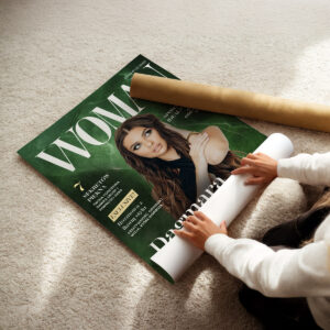 Plakat z Twoim Zdjęciem w Stylu Magazynu Woman - Personalizowany Prezent dla Kobiety