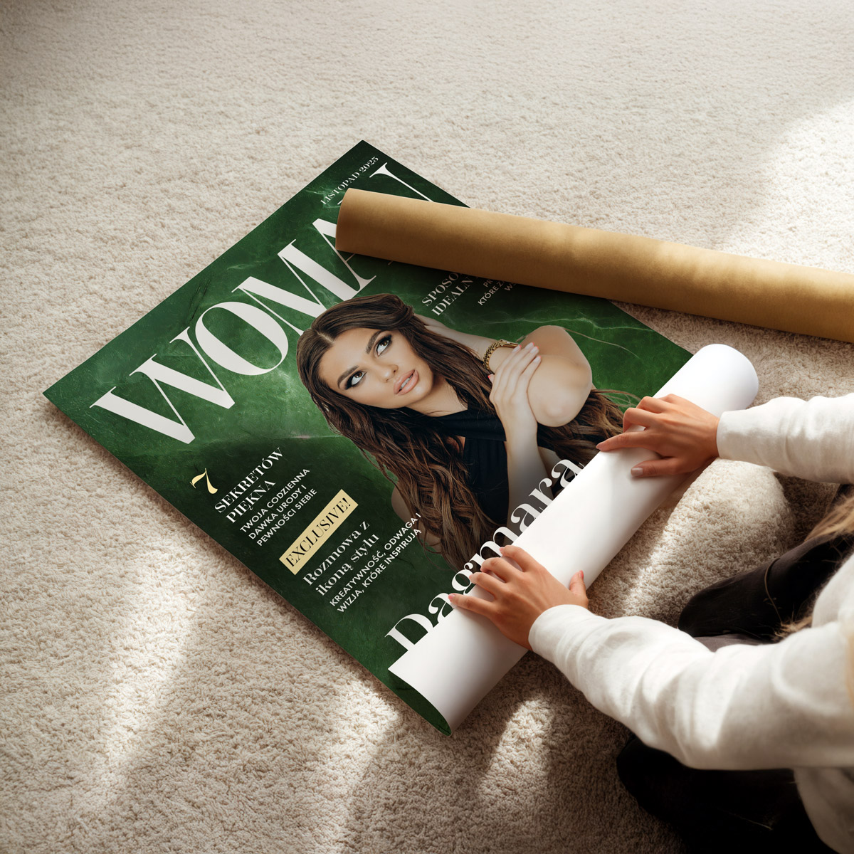 Plakat z Twoim Zdjęciem w Stylu Magazynu Woman - Personalizowany Prezent dla Kobiety