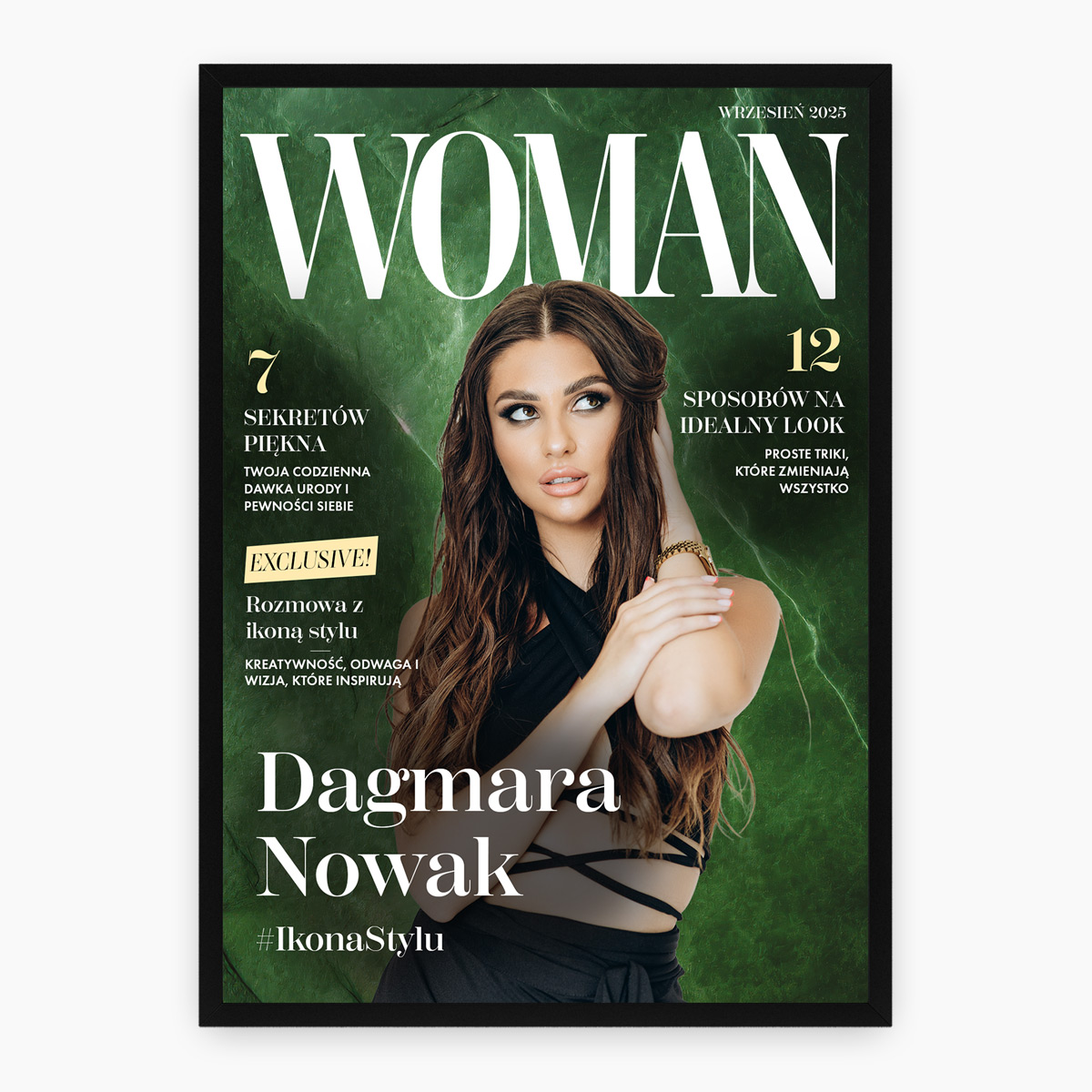 Plakat z Twoim Zdjęciem w Stylu Magazynu Woman - Personalizowany Prezent dla Kobiety