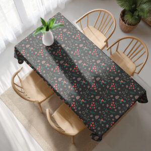 Obrus z gałązkami i szyszkami