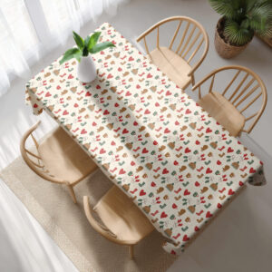 obrus świąteczny widok z góry jasna jadalnia skandynawski wzór