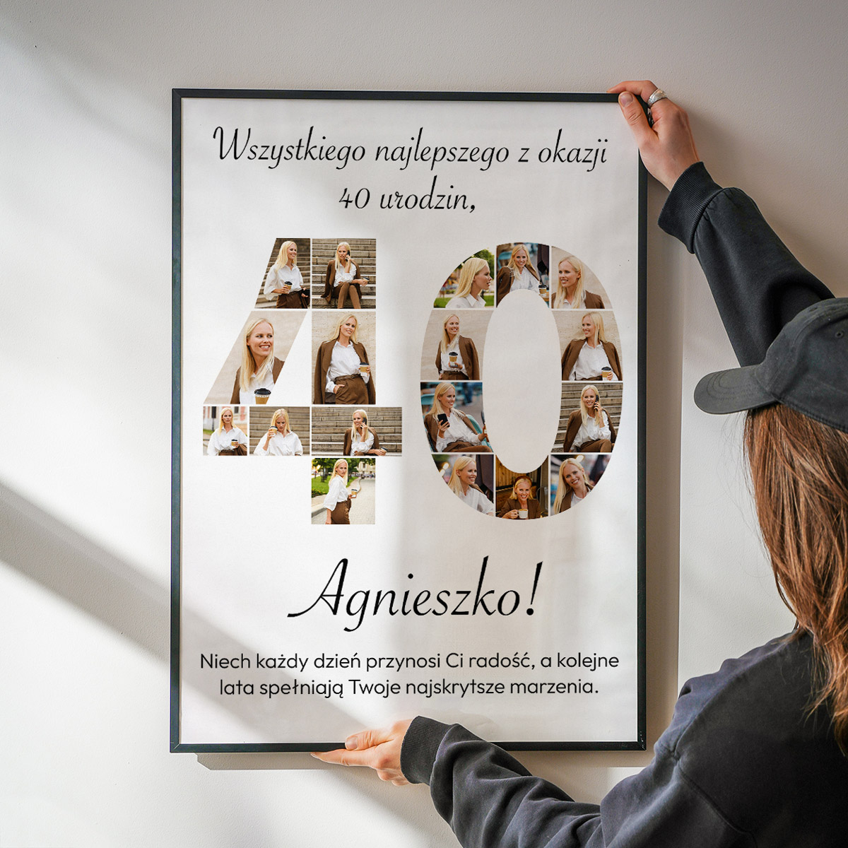 Plakat na 40 urodziny, personalizowany kolaż ze zdjęć