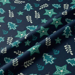 bieżnik świąteczny granatowy z choinkami