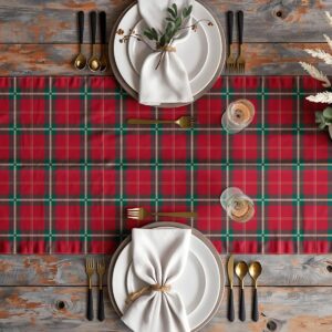 bieżnik w czerwono-zieloną kratę w stylu klasycznym