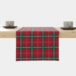 bieżnik świąteczny czerwona krata klasyczny wzór