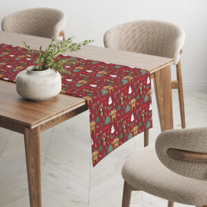 dekoracyjny bieżnik świąteczny z motywem zimowym