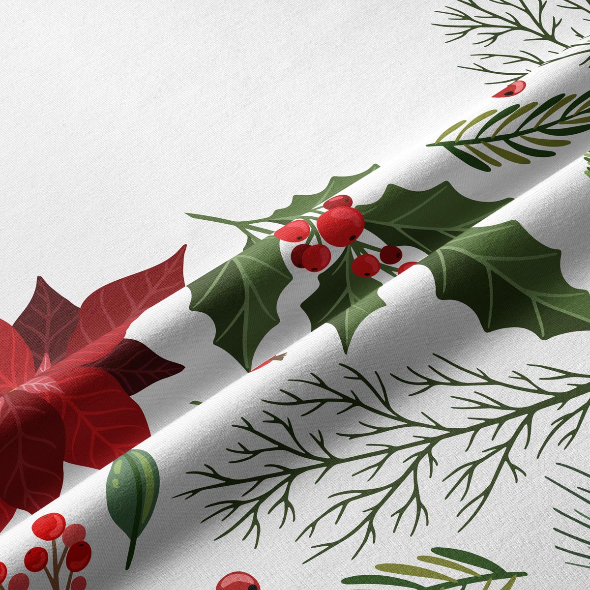 tkanina bieżnika z motywem czerwonej gwiazdy betlejemskiej