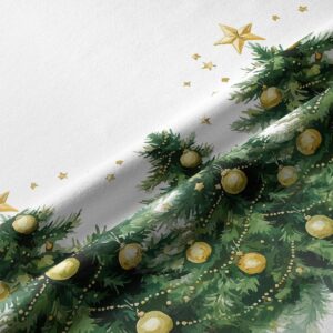 tkanina bieżnika z wzorem choinek i bombek