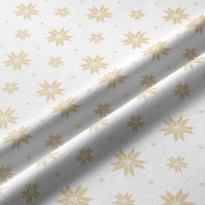 tkanina bieżnika w białym kolorze ze złotymi gwiazdkami