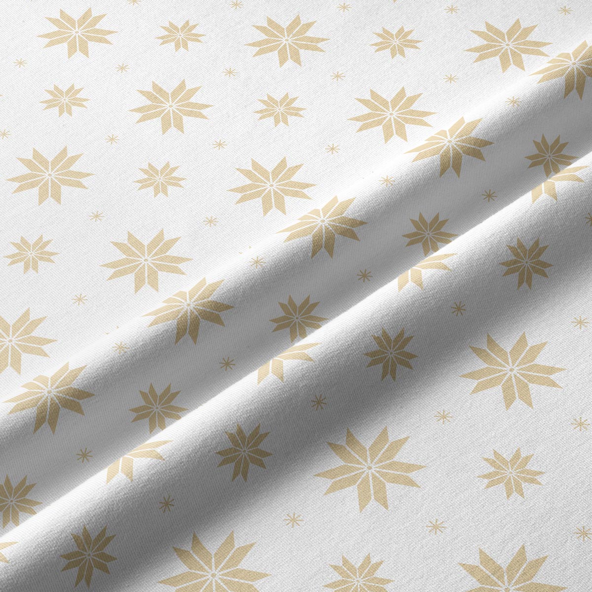 tkanina bieżnika w białym kolorze ze złotymi gwiazdkami