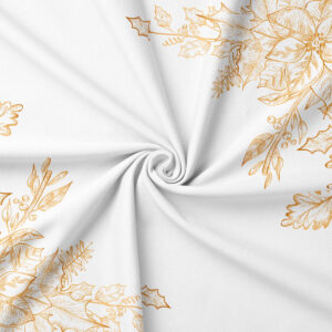 dekoracyjny obrus świąteczny z delikatnym złotym nadrukiem