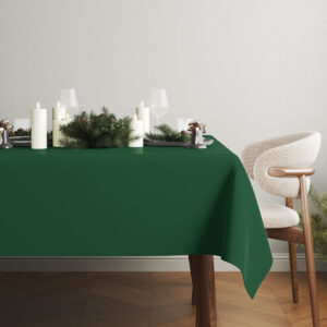 elegancki obrus bożonarodzeniowy w zielonym odcieniu
