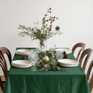 zielony obrus świąteczny na Święta