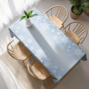 elegancki obrus błękitny na zimę i Boże Narodzenie