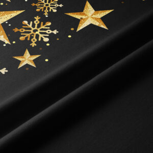 plamoodporny bieżnik na stół czarny ze złotymi ozdobami