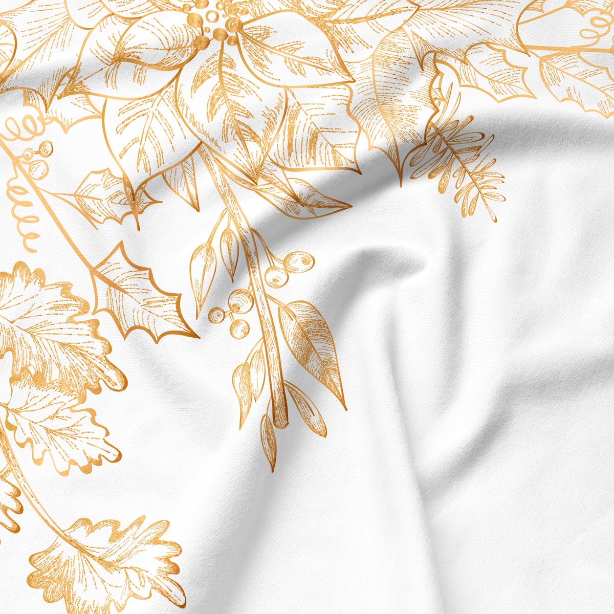 biała plamoodporna podkładka z złotym ornamentem