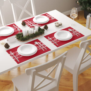 zestaw świątecznych podkładek z reniferami