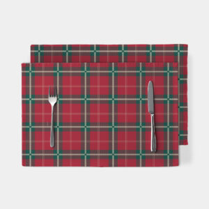 czerwona podkładka stołowa w klasyczną kratę