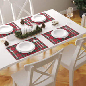 dekoracyjna podkładka w czerwonej kracie