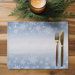dekoracyjna podkładka świąteczna z białymi śnieżynkami