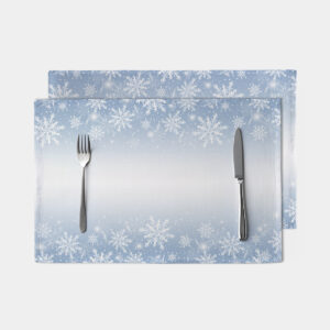 podkładka świąteczna błękitna ze śnieżynkami