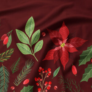 świąteczna podkładka plamoodporna bordowa