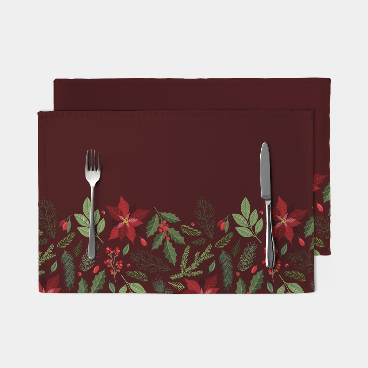 bordowa podkładka świąteczna z gwiazdą betlejemską