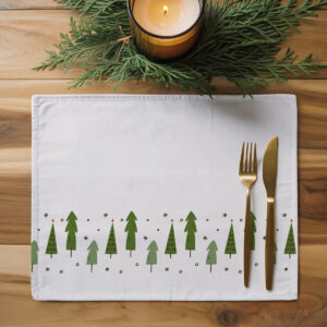 podkładka stołowa z zimowym motywem choinek