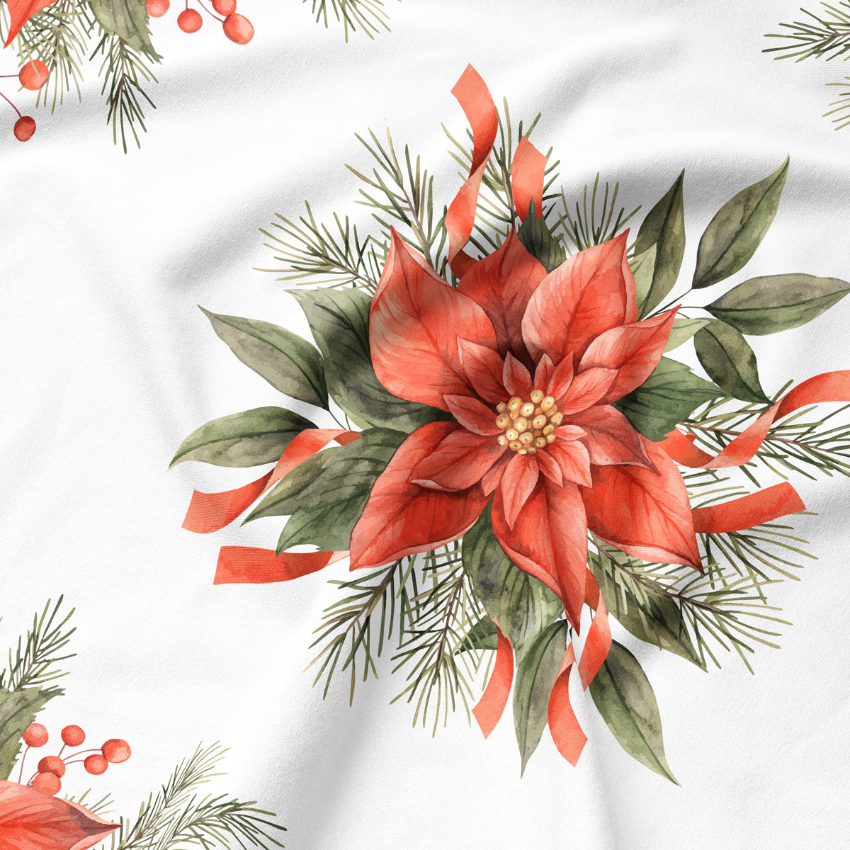 podkładka 30×40 cm w białym kolorze z kwiatem gwiazdy betlejemskiej