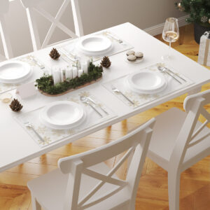 podkładka na stół ze złotym wzorem śnieżynek