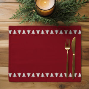 dekoracyjna podkładka na stole z czerwonym motywem