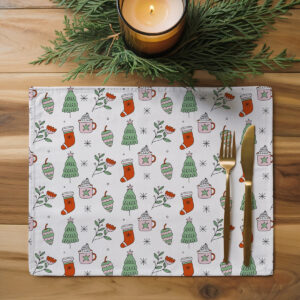 dekoracyjna podkładka na stół w jasnych kolorach zimowych