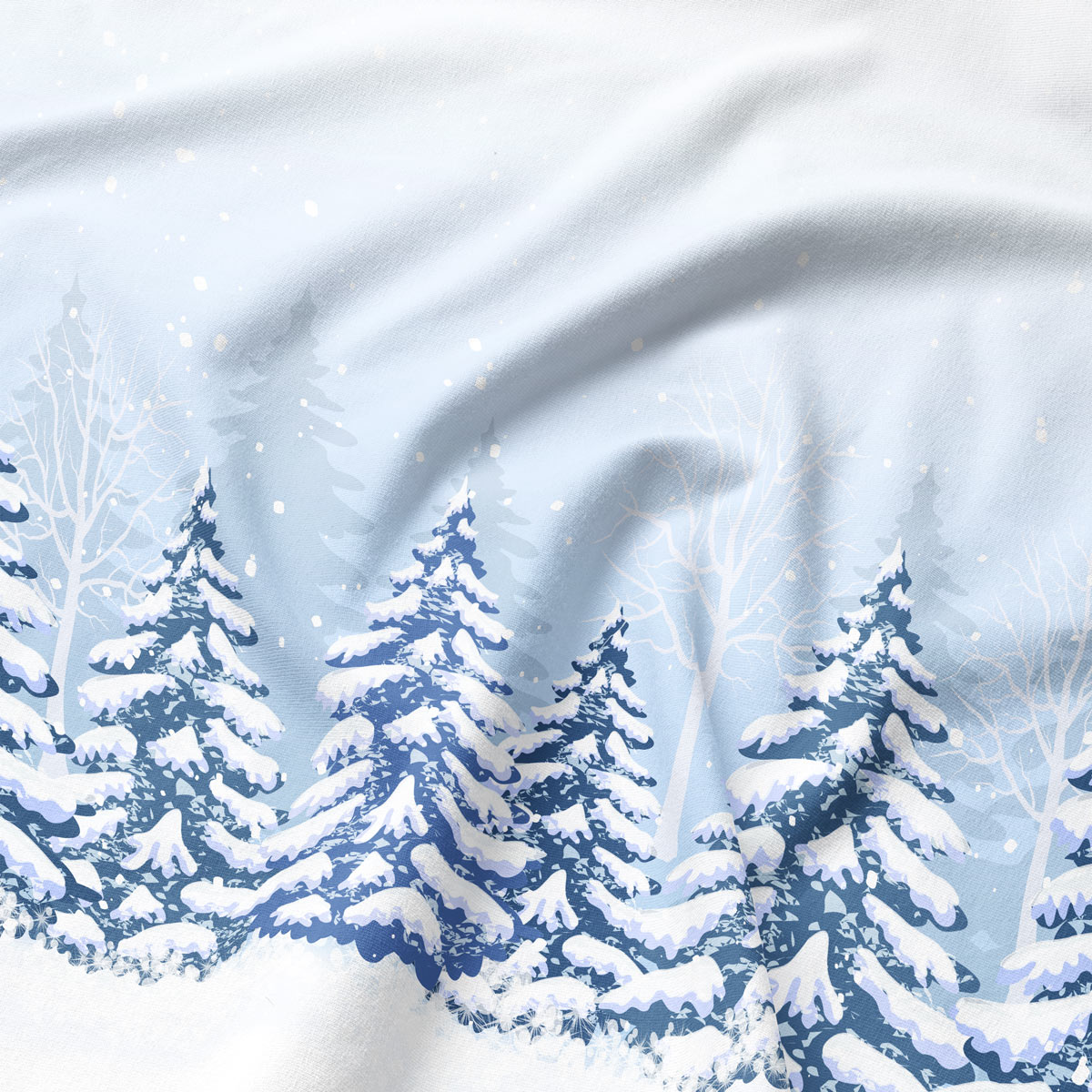 zimowa podkładka stołowa w błękitnych odcieniach