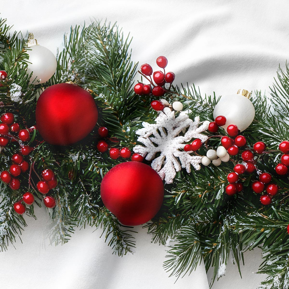 dekoracyjna podkładka z gałązkami świerku