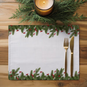 elegancka podkładka w białym kolorze na świąteczny stół