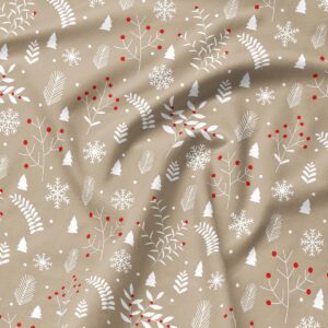 elegancka podkładka w beżowym kolorze z zimowym motywem