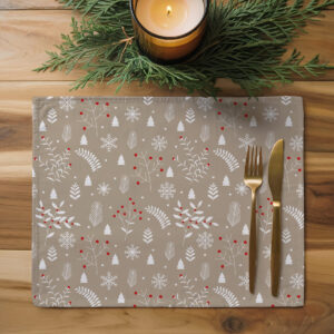 podkładka zimowa z drobnymi roślinnymi wzorami