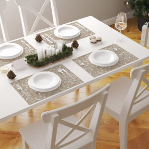 beżowa podkładka świąteczna w aranżacji stołu