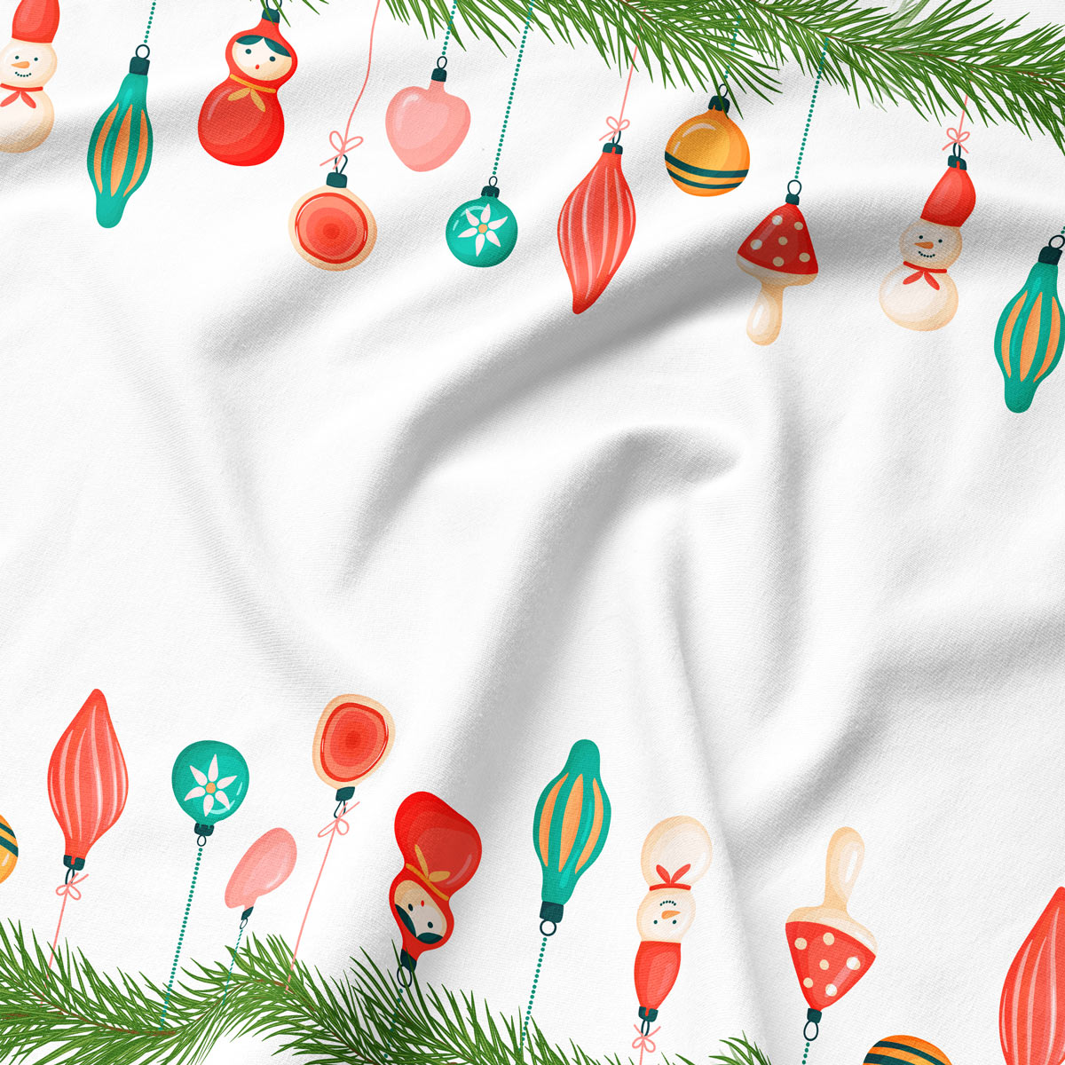 podkładka stołowa z zieloną gałązką świąteczną