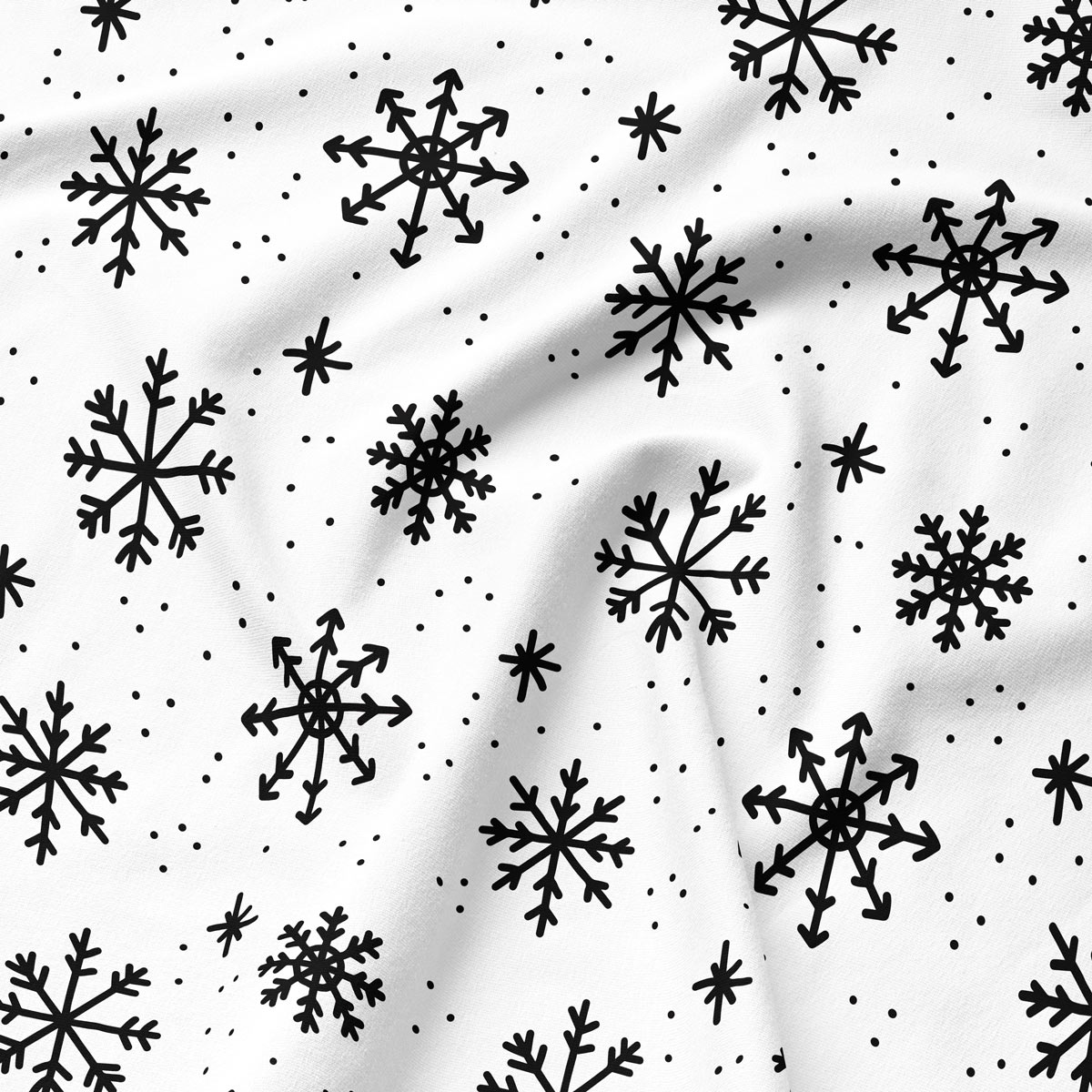 biała podkładka na stół ze wzorem płatków śniegu