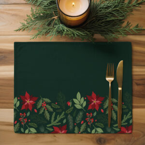 dekoracyjna podkładka świąteczna na ciemnozielonym tle