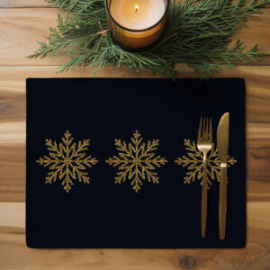 świąteczna podkładka plamoodporna czarna