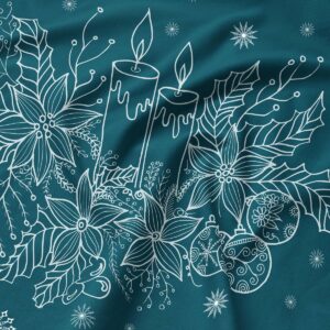 dekoracyjna podkładka ze świecami i zimowymi liśćmi